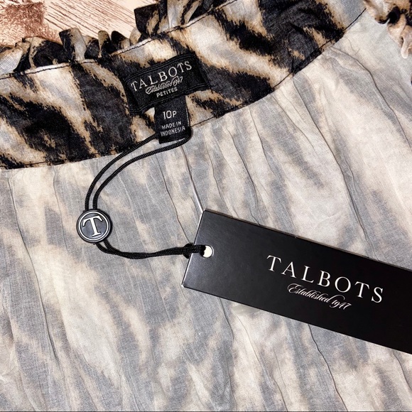 Talbots Animal Print Cotton Top NEW WITH TAGS - Picture 4 of 4